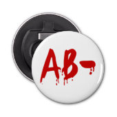 Bloedgroep AB - Negatief #Horror ziekenhuis Button Flesopener (Voorkant)