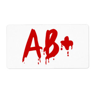 Bloedgroep AB+ Positief #Horror Hospital Etiket