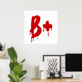 Bloedgroep B+ Positief #Horror Hospital Poster (Thuiskantoor)