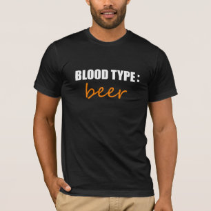 bloedgroep bier t-shirt