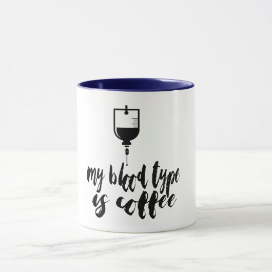 Bloedgroep is Koffie Dokter Medical Pun Grappige M Mok (Midden)