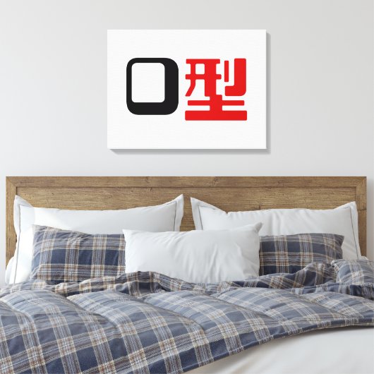 Bloedgroep O Japans Kanji Canvas Afdruk (Insitu (Slaapkamer))