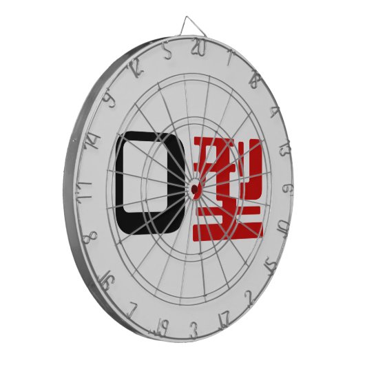 Bloedgroep O Japans Kanji Dartbord (Voorkant Links)