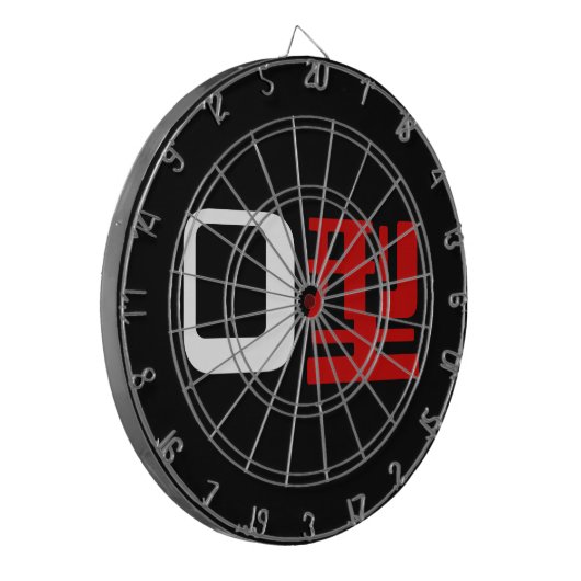 Bloedgroep O Japans Kanji Dartbord (Voorkant Links)