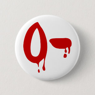 Bloedgroep O- Negatief #Horror ziekenhuis Ronde Button 5,7 Cm