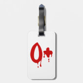 Bloedgroep O+ Positief #Horror Hospital Bagagelabel (Achterkant verticaal)