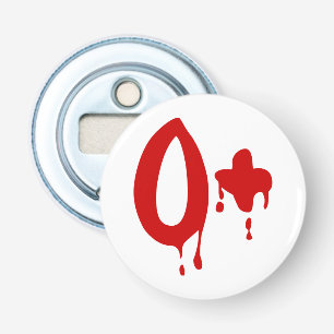 Bloedgroep O+ Positief #Horror Hospital Button Flesopener