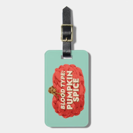 Bloedgroep: Pumpkin Spice Bagagelabel (Voorkant verticaal)