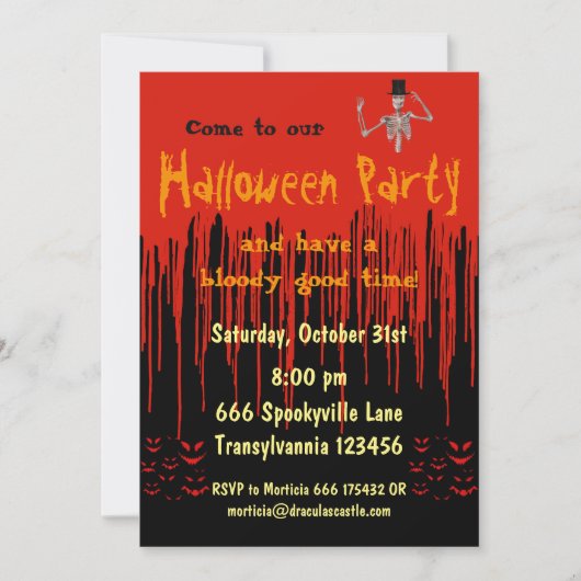 BloedHalloween uitdrogen Kaart (Voorkant)