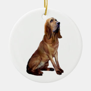 Bloedhond (B) - zittend Keramisch Ornament