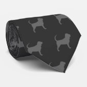 Bloedhond Dog Silhouettes Pattern Grey Stropdas (Opgerold)