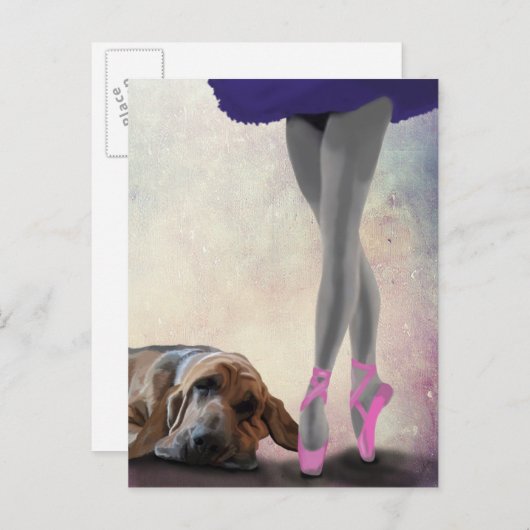 Bloedhond en balletdanser briefkaart (Voorkant / Achterkant)