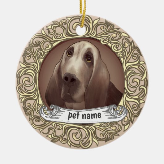 Bloedhond hond liefdevolle herinnering ornament (Voorkant)