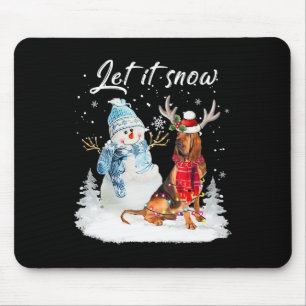 Bloedhond Kerstman Sneeuwman Xmas Pajama Muismat