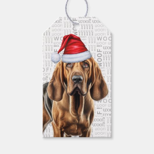 Bloedhond Kerstvakantie Cadeaulabel (Voorkant)