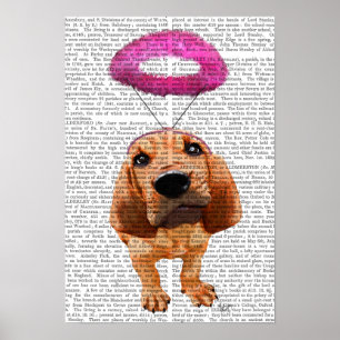 Bloedhond met Angelic Pink Halo Poster