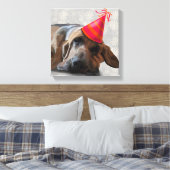 Bloedhond na de partij canvas afdruk (Insitu (Slaapkamer))