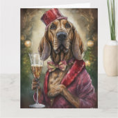 Bloedhond Nieuwjaar Kaart (Voorkant)