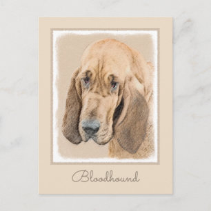 Bloedhond schilderen - Kute Original Dog Art Briefkaart
