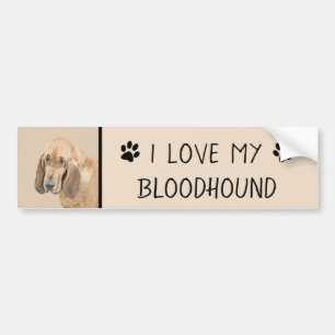 Bloedhond schilderen - Kute Original Dog Art Bumpersticker