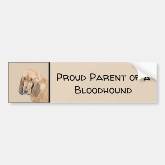Bloedhond schilderen - Kute Original Dog Art Bumpersticker (Voorkant)