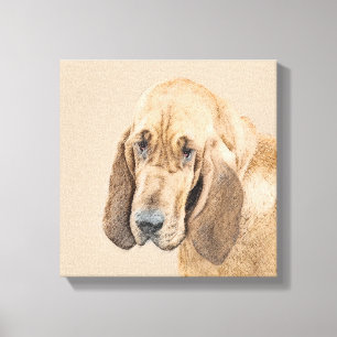 Bloedhond schilderen - Kute Original Dog Art Canvas Afdruk