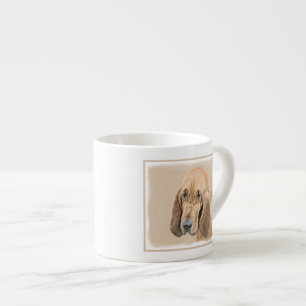 Bloedhond schilderen - Kute Original Dog Art Espresso Kop