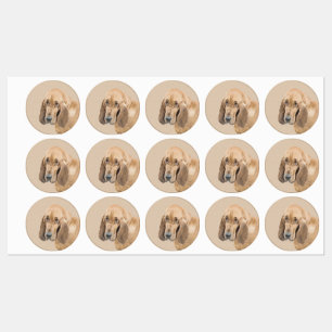 Bloedhond schilderen - Kute Original Dog Art Labels