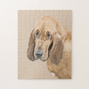 Bloedhond schilderen - Kute Original Dog Art Legpuzzel