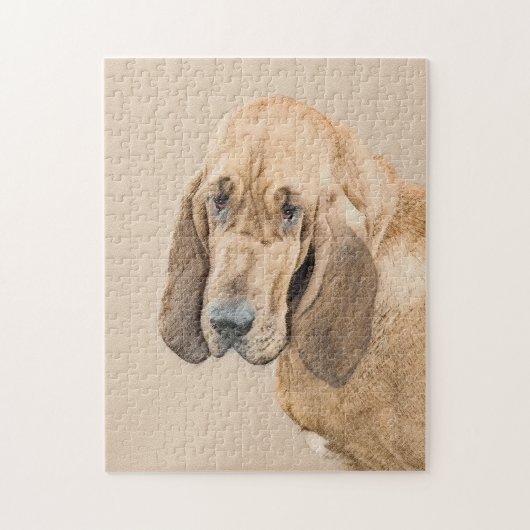 Bloedhond schilderen - Kute Original Dog Art Legpuzzel (Verticaal)