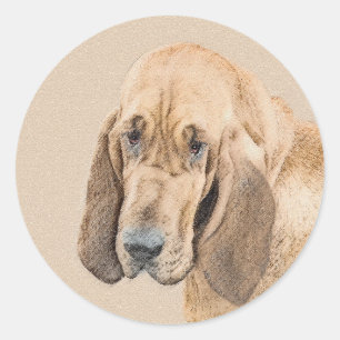 Bloedhond schilderen - Kute Original Dog Art Ronde Sticker