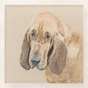 Bloedhonden schilderen - Oorspronkelijke honden ma Glazen Onderzetter