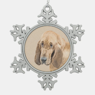 Bloedhonden schilderen - Oorspronkelijke honden ma Tin Sneeuwvlok Ornament