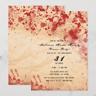 Bloedig Oud Papier Halloween Moord Mysterie Kaart