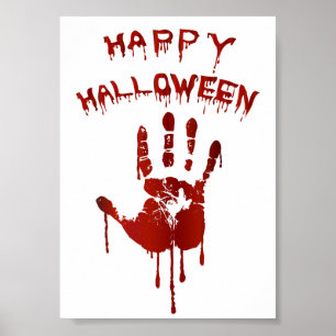 Bloedige Halloween hand Poster