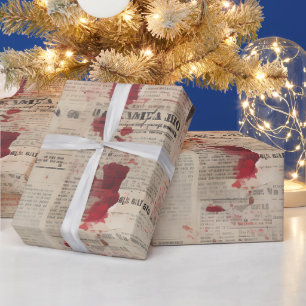 Bloedige Krantenprint Cadeaupapier