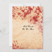 Bloedige papier Halloween Gotische bruiloft Kaart (Achterkant)