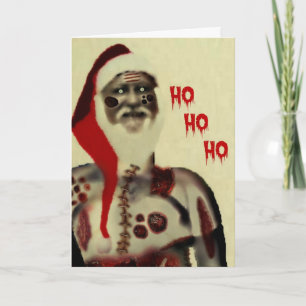 Bloedige Zombie de Kerstman Feestdagen Kaart