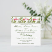 bloeding Hart Floral bruiloft uitnodiging (Staand voorkant)