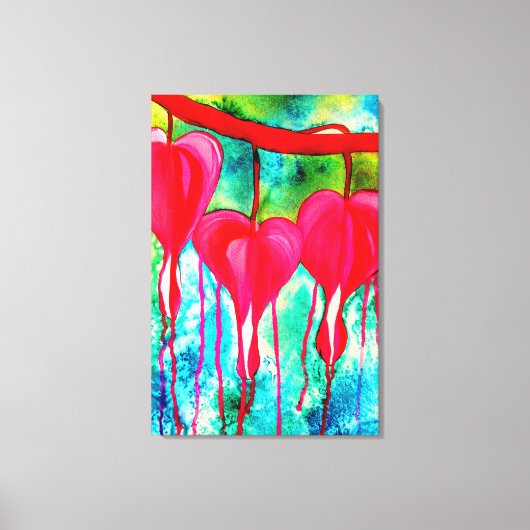 Bloeding Hartaandoeningen Waterverf abstract Canvas Afdruk (Voorkant)
