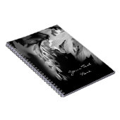 bloeding Hartbloem zwart-wit Notitieboek (Rechterzijde)