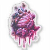 Bloeding Hartticker Sticker (Voorkant)