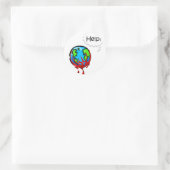 Bloeding van de aarde 2 ronde sticker (Tas)