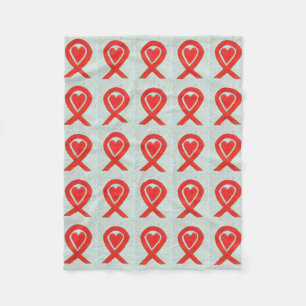 Bloedkanker Bewustmaking Red Ribbon Chemo Blanket Fleece Deken