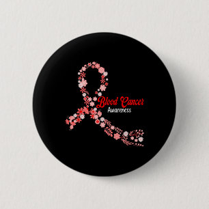 Bloedkanker Bewustzijn Hippie Bloem Rode Lint Su Ronde Button 5,7 Cm