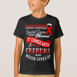 Bloedkanker Bewustzijn Rode Lint Oma Ondersteuning T-shirt