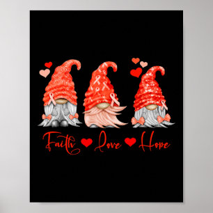 Bloedkanker geloof hoop liefde rode kabouters hart poster