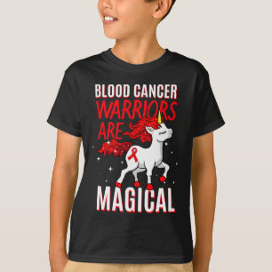 Bloedkanker Krijger Magisch Eenhoorn Rode Lint Li T-shirt