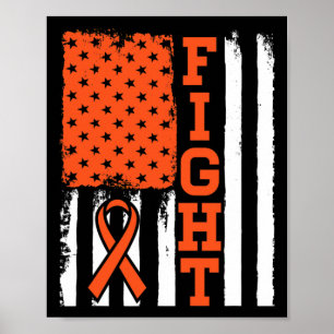 Bloedkanker Leukemie Strijd Vlag - Kanker Bewustzi Poster