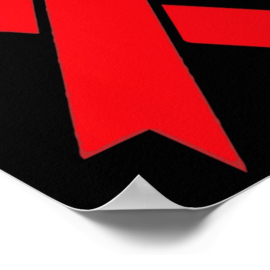 Bloedkanker Red Ribbon Week Awareness HIVAIDS AWA Poster (Hoek)